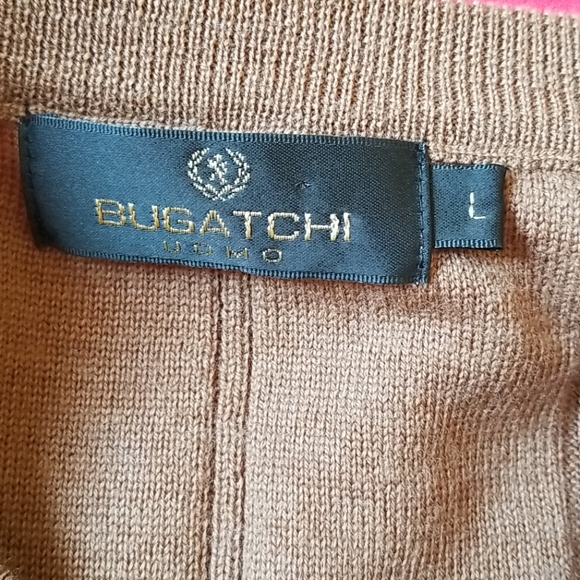 Bugatchi V-Neck Brown Merino Wool Sweater - Picture 6 of 6